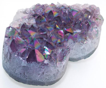 Amethyst Aura Gemstone Cluster Heart Specimen 01