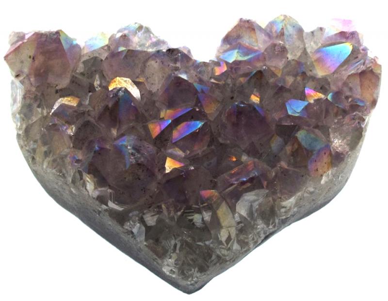Amethyst Aura Gemstone Cluster Heart Specimen 02