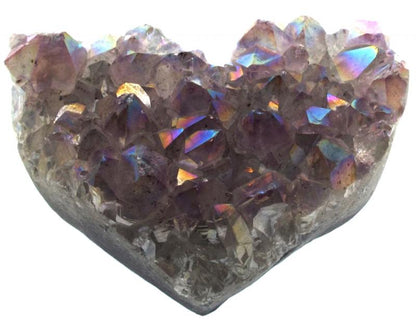 Amethyst Aura Gemstone Cluster Heart Specimen 02