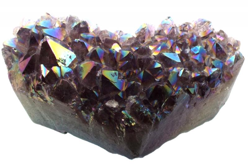 Amethyst Aura Gemstone Cluster Heart Specimen 04