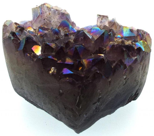 Amethyst Aura Gemstone Cluster Heart Specimen 06