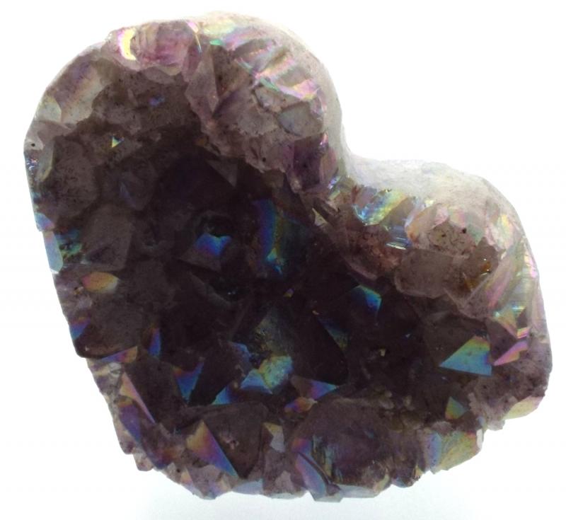 Amethyst Aura Gemstone Cluster Heart Specimen 06