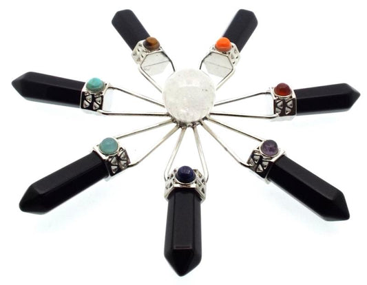 Black Onyx Chakra Energy Generator Grid Star