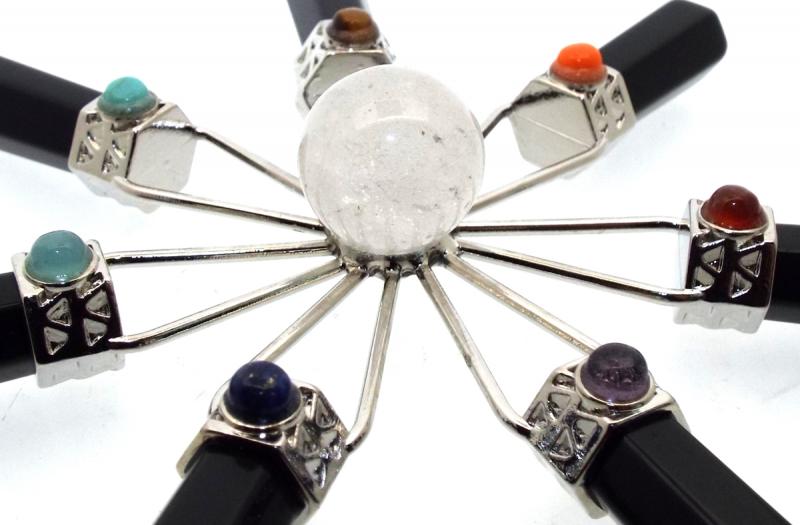 Black Onyx Chakra Energy Generator Grid Star