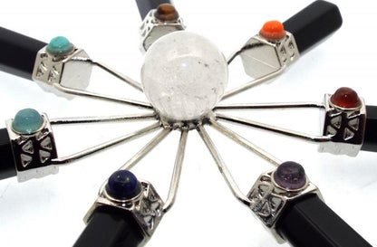 Black Onyx Chakra Energy Generator Grid Star