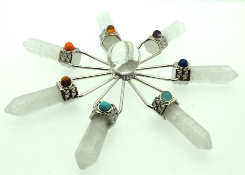 Clear Quartz Chakra Energy Generator Grid Star