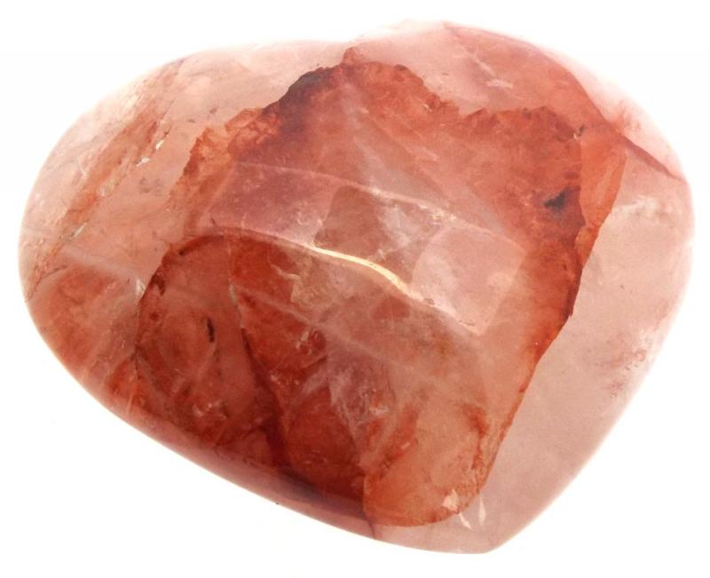 Hematoid Quartz Gemstone Carved Heart 02