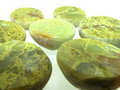 Part Polished Green Opal Gemstone Dragon Egg Half
