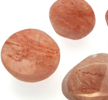 Part Polished Hematoid Quartz Gemstone Dragon Egg Half