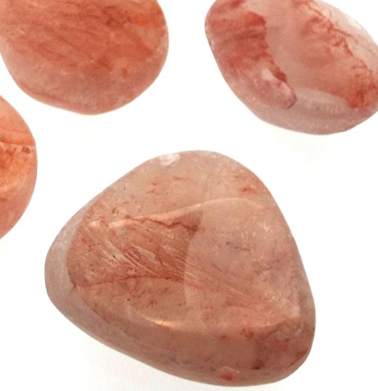 Part Polished Hematoid Quartz Gemstone Dragon Egg Half