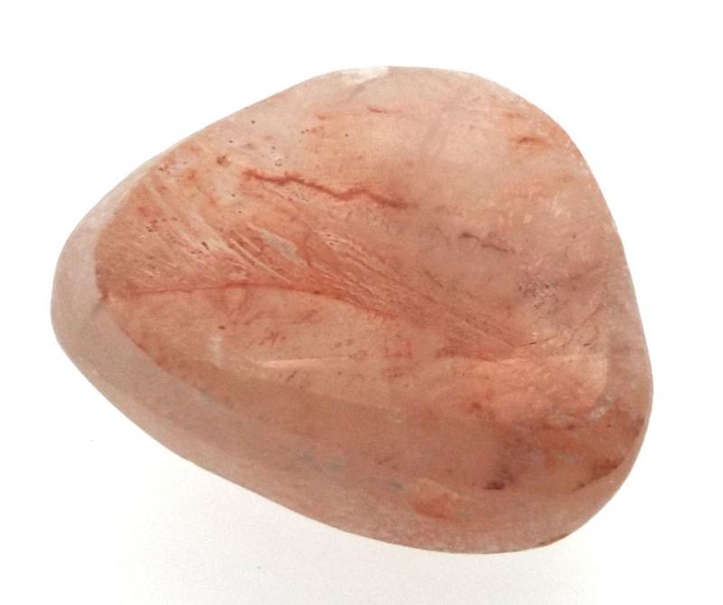 Part Polished Hematoid Quartz Gemstone Dragon Egg Half