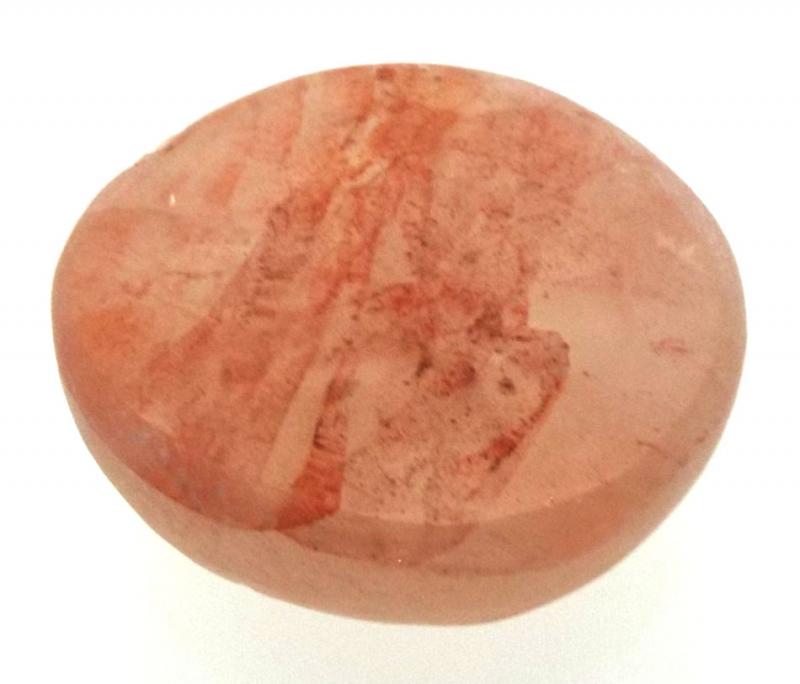 Part Polished Hematoid Quartz Gemstone Dragon Egg Half