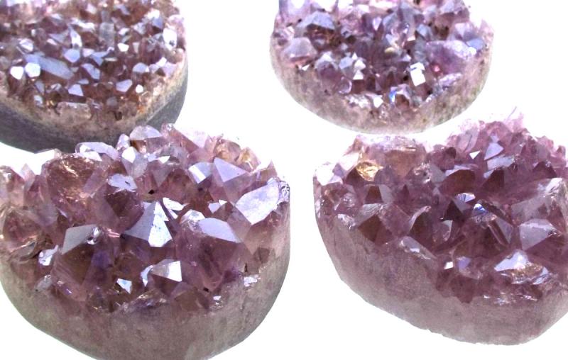 Amethyst Aura Mini Gemstone Cluster Heart
