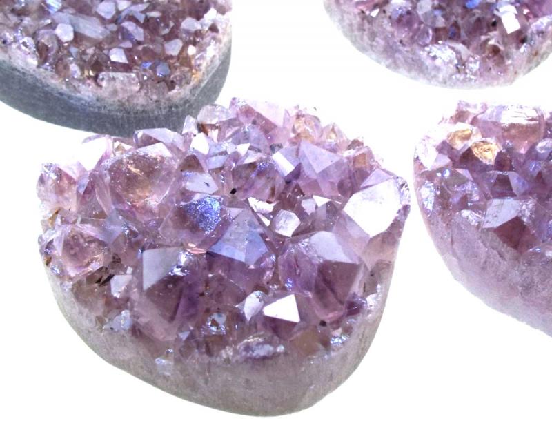 Amethyst Aura Mini Gemstone Cluster Heart