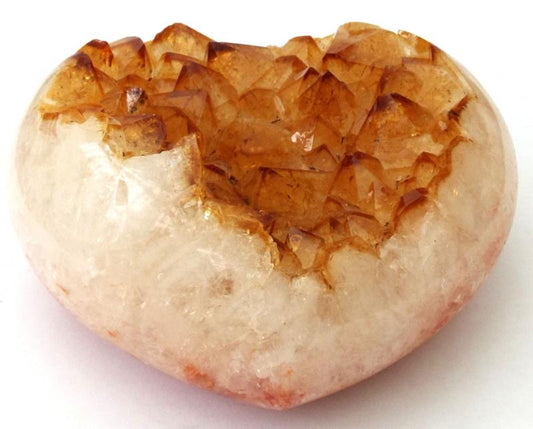 Citrine Gemstone Cluster Heart 01