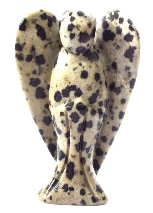 Dalmation Jasper Carved Gemstone Angel