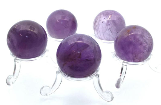 Amethyst Gemstone Sphere 33mm with Stand