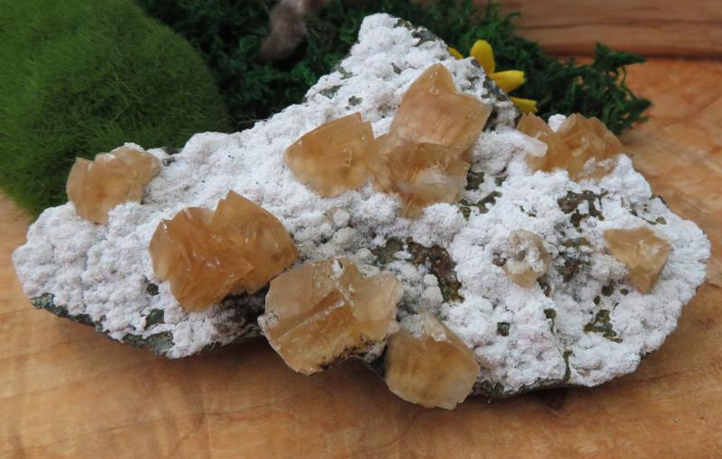 Honey Calcite on Quartz Gemstone Specimen 03