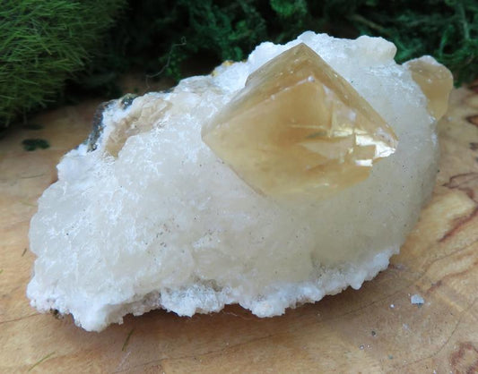 Honey Calcite on Quartz Gemstone Specimen 06