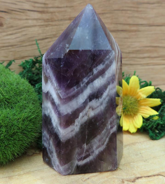 Chevron Amethyst Gemstone Tower 09