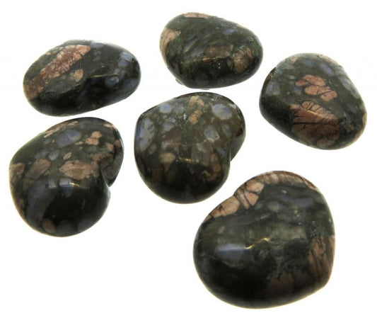 Llanite Gemstone Carved Mini Puff Heart