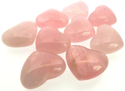 Rose Quartz Gemstone Mini Carved Puff Heart with Pouch