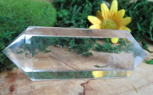 Tibetan Clear Quartz Gemstone Double Terminated Wand 08