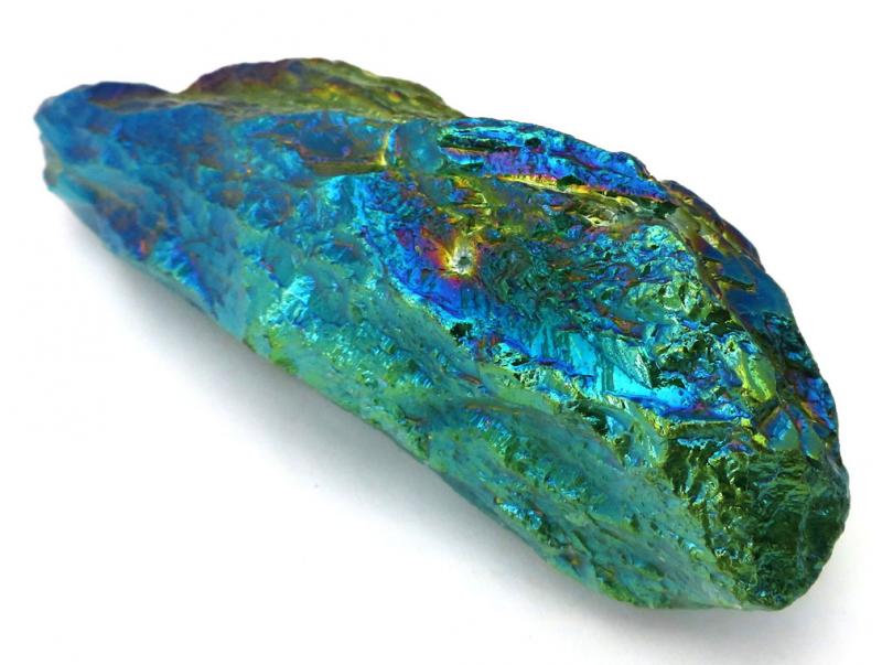 Dragon Poop Peacock Aura Quartz Point 03
