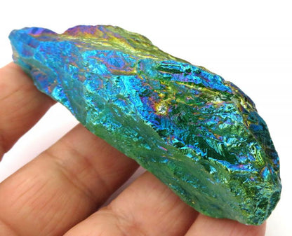 Dragon Poop Peacock Aura Quartz Point 03