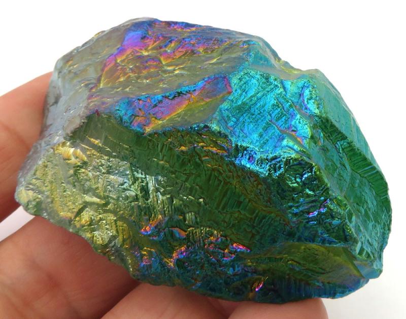 Dragon Poop Peacock Aura Quartz Point 04