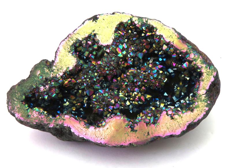 Titanium Aura Quartz Geode Half 03