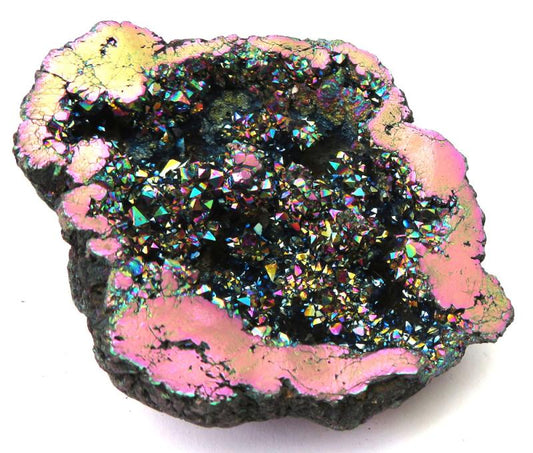 Titanium Aura Quartz Geode Half 05