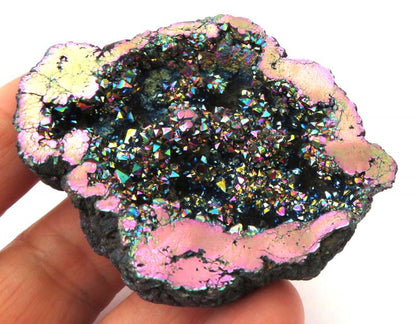 Titanium Aura Quartz Geode Half 05