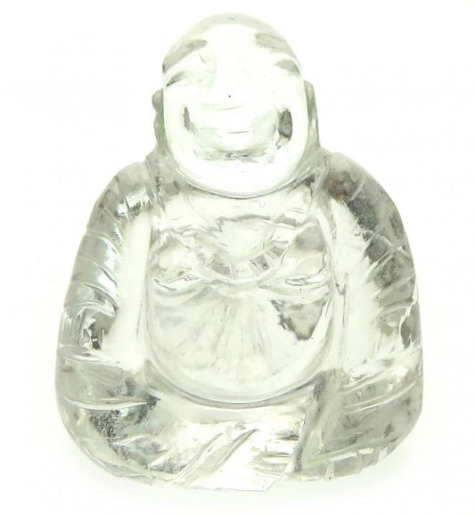 Clear Quartz Carved Gemstone Buddha