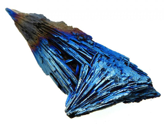 Kyanite Gemstone Peacock Aura Coated Fan 04