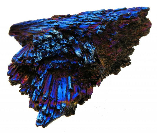 Kyanite Gemstone Peacock Aura Coated Fan 16