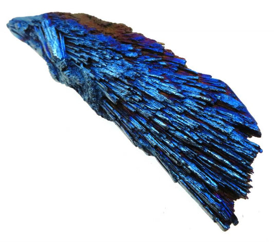 Kyanite Gemstone Peacock Aura Coated Fan 17