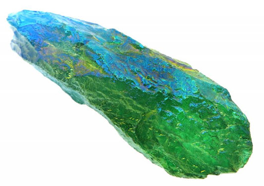 Dragon Poop Peacock Aura Quartz Point 15