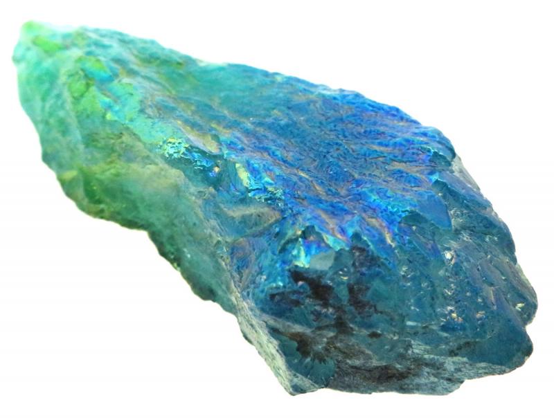 Dragon Poop Peacock Aura Quartz Point 16