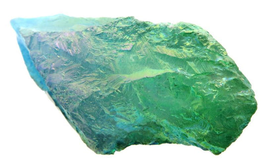 Dragon Poop Peacock Aura Quartz Point 17
