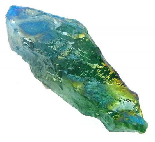 Dragon Poop Peacock Aura Quartz Point 10