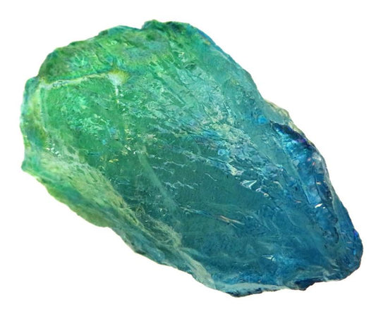 Dragon Poop Peacock Aura Quartz Point 11