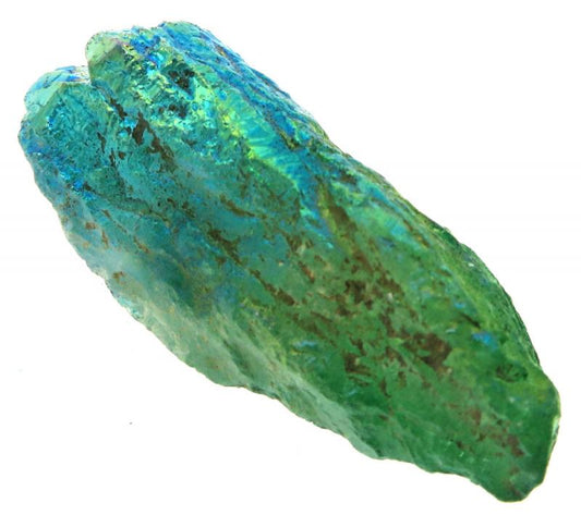 Dragon Poop Peacock Aura Quartz Point 12