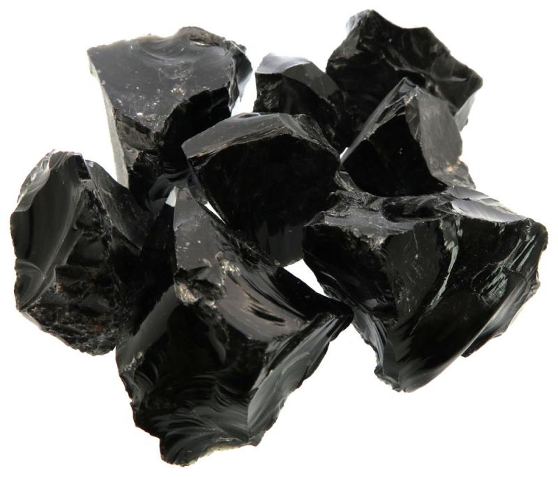 1 x Raw Black Obsidian Gemstone Chunk