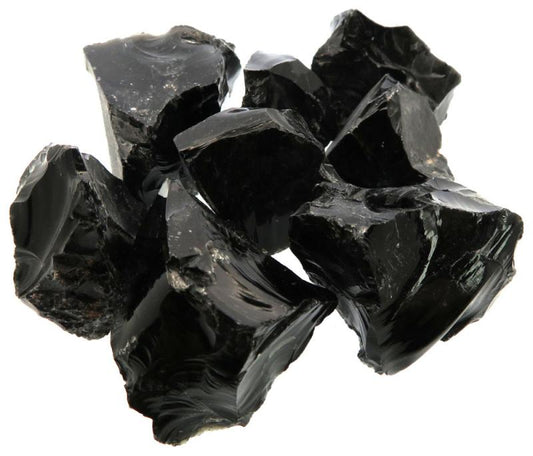 1 x Raw Black Obsidian Gemstone Chunk
