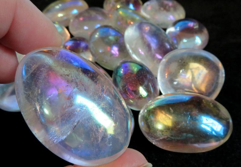 Angel Aura Quartz Gemstone Pebble