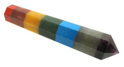 Faceted Seven Chakra Double Terminated Gemstone Wand