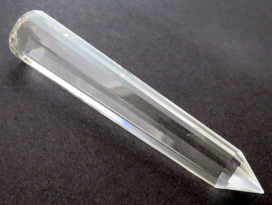 Thin 85mm Long Clear Quartz Gemstone Massage Wand
