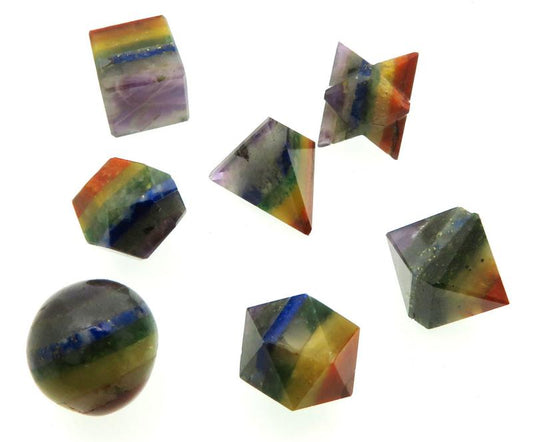 Seven Chakra Gemstone Sacred Geometric Set