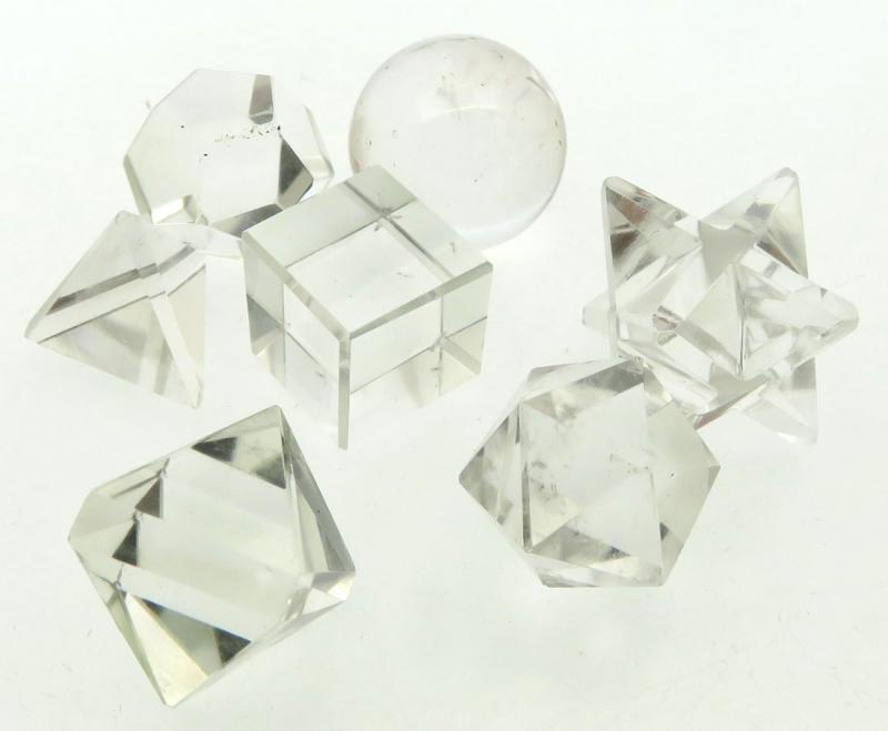 Clear Quartz Gemstone Sacred Geometric Set